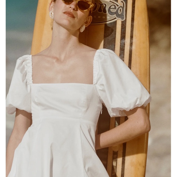 HILL HOUSE‎ Matilda Mini Dress Puff Sleeve, White | Sz XXL - Picture 2 of 9